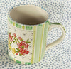 Pottery * 12 oz Mug * Circle Flowers Multi Stripe
