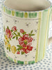 Pottery * 12 oz Mug * Circle Flowers Multi Stripe