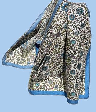 Scarves * 100 % Habotai Silk * 26 x 26 Inch Blue Meadow