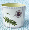 Pottery * Little Cup * Bachelor's Button With Lavender Stripes