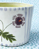 Pottery * Little Cup * Bachelor's Button With Lavender Stripes