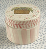 Pottery * Small Round Box * Basket Bouquet