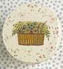 Pottery * Small Round Box * Basket Bouquet