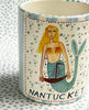 Nantucket * 12 oz Mug * Mermaid With Boat With Turquoise Stripes