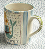 Nantucket * 12 oz Mug * Mermaid With Boat With Turquoise Stripes