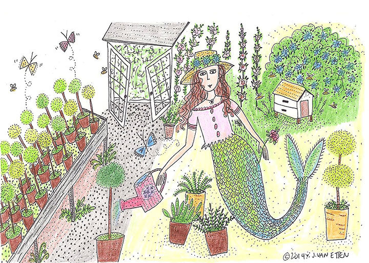Prints * Framed * Garden Mermaid
