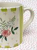 Pottery * 12 oz Mug * Yellow Rose  and Kiwi Stripes