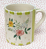 Pottery * 12 oz Mug * Yellow Rose  and Kiwi Stripes