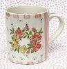 Pottery * 12 oz mug * Circle Flowers and Pink Stripes