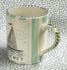 Nantucket * 12 oz Mug * Sailboat With Turquoise Stripes