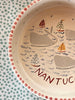 Nantucket * Small Pet Bowl * Turquoise with Red Dots