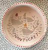 Nantucket * Small Pet Bowl * Turquoise with Red Dots