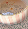 Nantucket * Small Pet Bowl * Pink Stripes