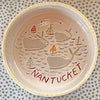 Nantucket * Small Pet Bowl * Pink Stripes