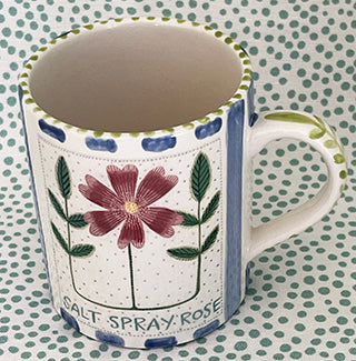 Pottery * Mugs * Wildflowers Of Nantucket * Salt Spray Rose * 12 oz