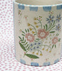 Pottery * 12 Oz Mug * Big Bouquet and Turquoise Stripes