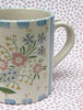 Pottery * 12 Oz Mug * Big Bouquet and Turquoise Stripes