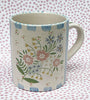 Pottery * 12 Oz Mug * Big Bouquet and Turquoise Stripes