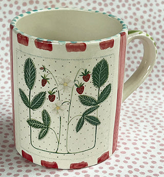 Pottery * 12 oz Mug * Strawberry With Red Stripes