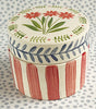 Pottery * Small Round Box * Triple Flowers