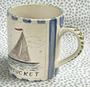 Nantucket * 12 oz Mug * Sailboat With Blue Stripes