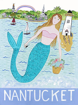 Original Artwork * 18 x 24 * Nantucket Mermaid