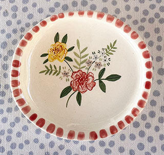 Dishes * 3 Inch Round Medium * Yellow Rose