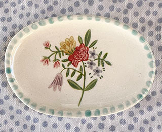 Dishes * 3 x 2 Inch Medium * Rose Bunch
