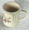 Pottery * 12 oz Mug * Yellow Rose  Multi Stripes