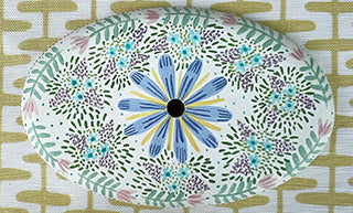Lightship Basket Supplies * 7" Cocktail Purse Top * Blue Flower / Pink Flower