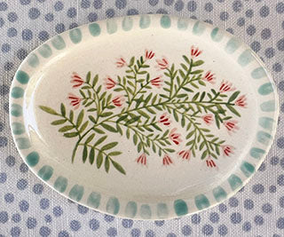 Dishes * 3 x 2 Inch Medium * Pink Sprig