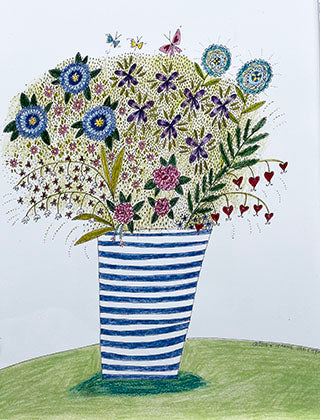 Prints * Blue Striped Vase