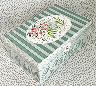 Boxes * Heirloom Box * Large * Stripes and Flowers