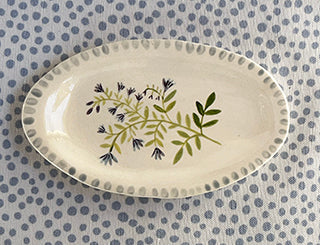 Dishes * 4-5 Inch Oval * Blue Sprig