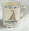 Nantucket * 12 oz Mug * Sailboat With Blue Stripes