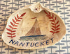 Nantucket * Shells * Sailboat With Red Vine