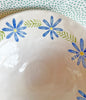 Pottery * Bowl * Blue Floral Flowers