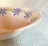 Pottery * Bowl * Blue Floral Flowers