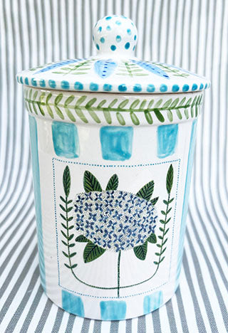 One Of A Kind * Small Canister * Blue Hydrangea