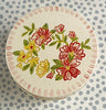Pottery * Small Round Box *  Circle Rose