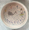 Nantucket * Medium Pet Bowl * Whale and Lighthouse In Blue