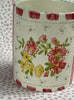 Pottery * 12 oz Mug * Circle Flowers With Red Stripes
