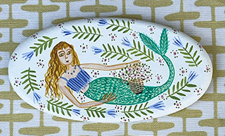 Lightship Basket Supplies * Hydrangea Basket and Mermaid * 7 inch Cocktail Purse Top