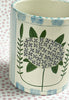 Pottery * 12 oz Mug * Hydrangea With Turquoise Stripes