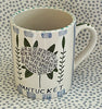 Pottery * 12 oz mug * Hydrangea With Blue Stripes