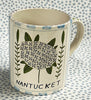 Nantucket * 12 oz Mug * Hydrangea With Blue Stripes