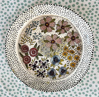 Dishes * 4 Inch Round * Japanese Flower Garden