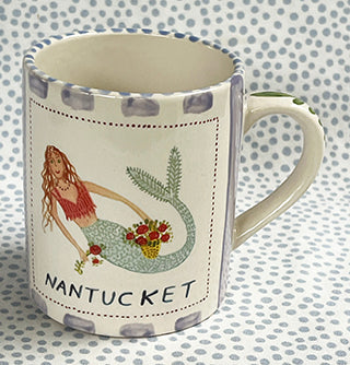 Nantucket * 12 oz Mug * Mermaid With Lilac Stripes