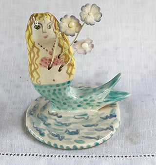 Pottery * Candle Holder * Merry Mermaid