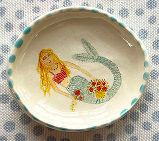 Pottery * Wee Dish * Blonde Mermaid